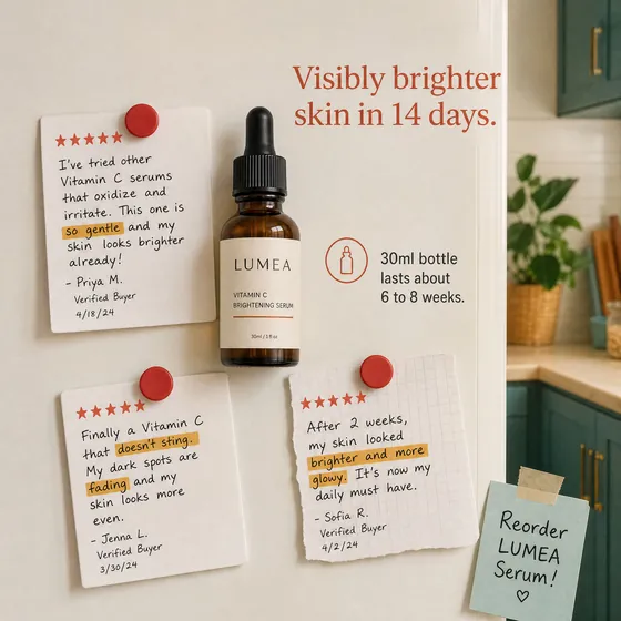 Social Proof and Testimonials static ad for LUMEA